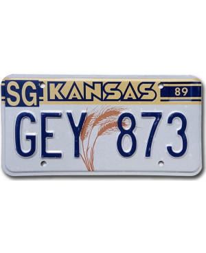 Tablica rejestracyjna USA Kansas 1989 Wheat GEY 873