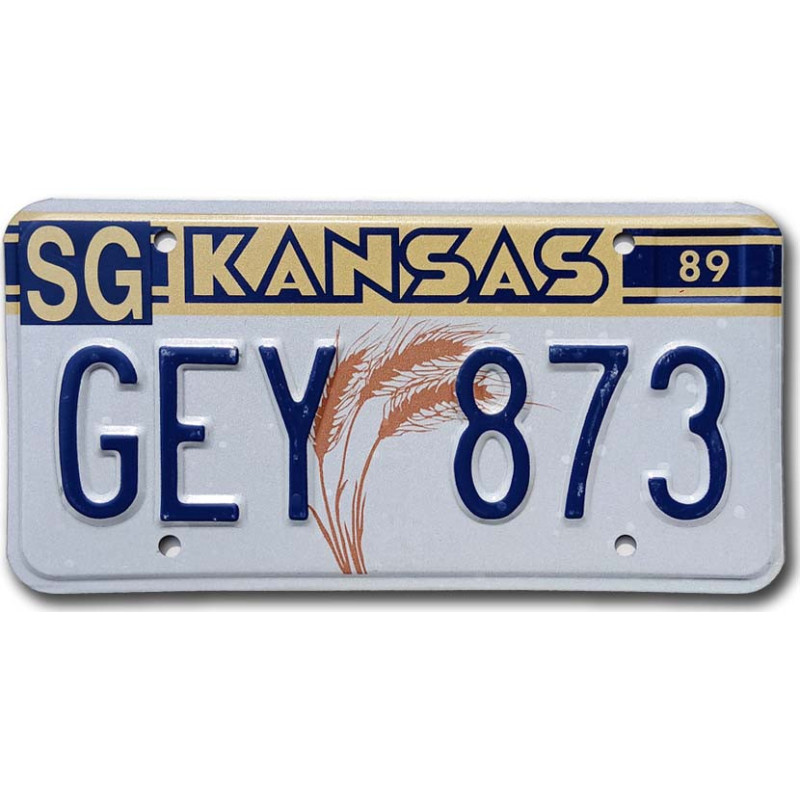 Tablica rejestracyjna USA Kansas 1989 Wheat GEY 873