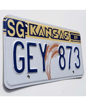 Tablica rejestracyjna USA Kansas 1989 Wheat GEY 873