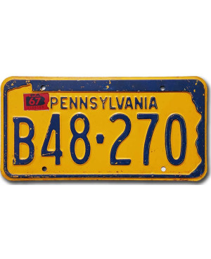 Tablica rejestracyjna USA Pennsylvania 1967 Yellow B48-270