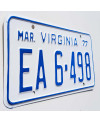 Tablica rejestracyjna USA Virginia 1977 White EA6-498