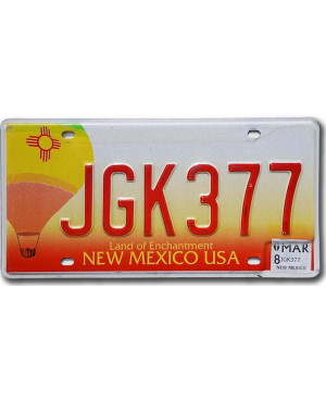 Tablica rejestracyjna USA New Mexico Balloon JGK 377