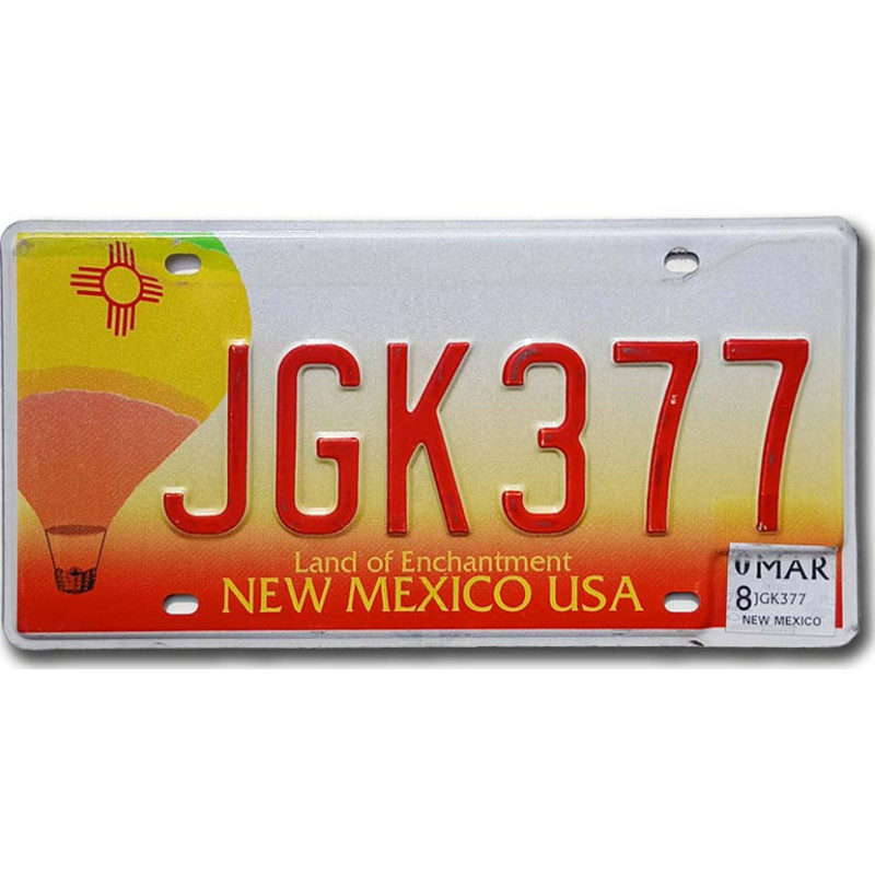 Tablica rejestracyjna USA New Mexico Balloon JGK 377