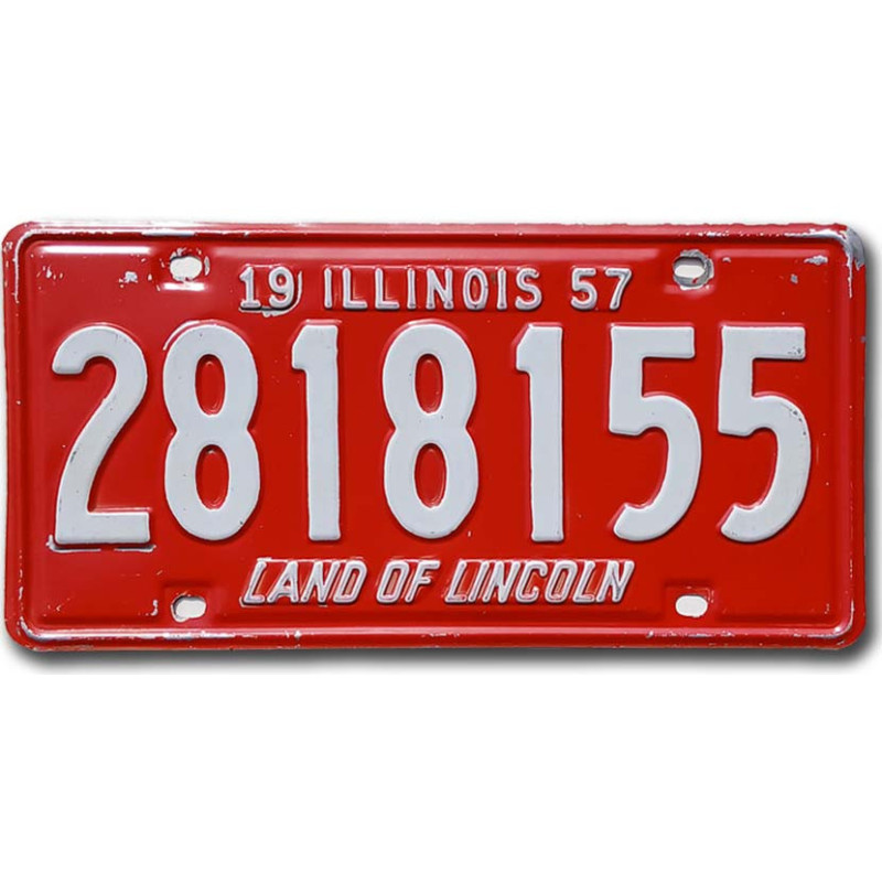 Tablica rejestracyjna USA Illinois 1957 Red 2818155