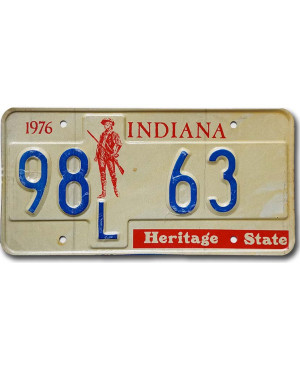 Tablica rejestracyjna USA Indiana Heritage State 98L 63