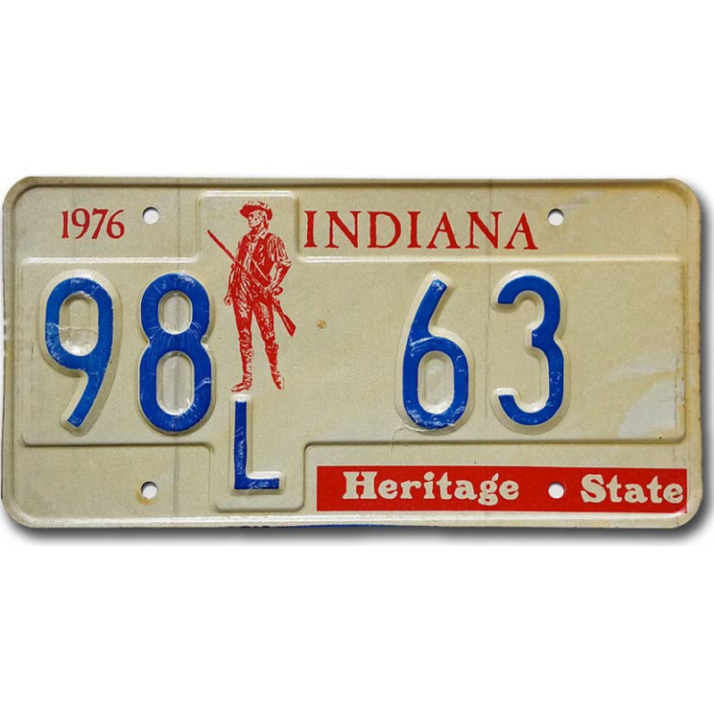 Tablica rejestracyjna USA Indiana Heritage State 98L 63