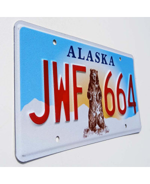 Tablica rejestracyjna USA Alaska Grizzly Bear JWF 664
