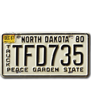 Tablica rejestracyjna USA South Dakota 1980 Peace Garden TFD735