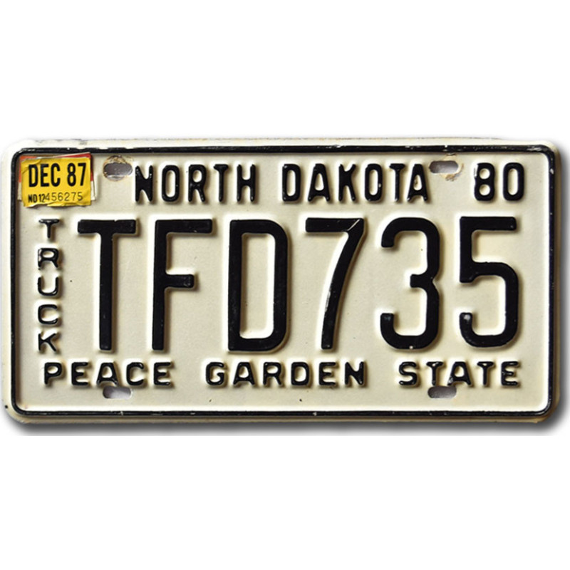 Tablica rejestracyjna USA South Dakota 1980 Peace Garden TFD735