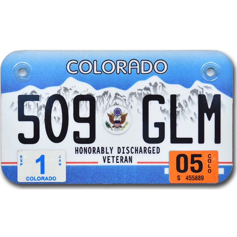 Motocyklowa Tablica Rejestracyjna USA Colorado Veteran 509 GLM