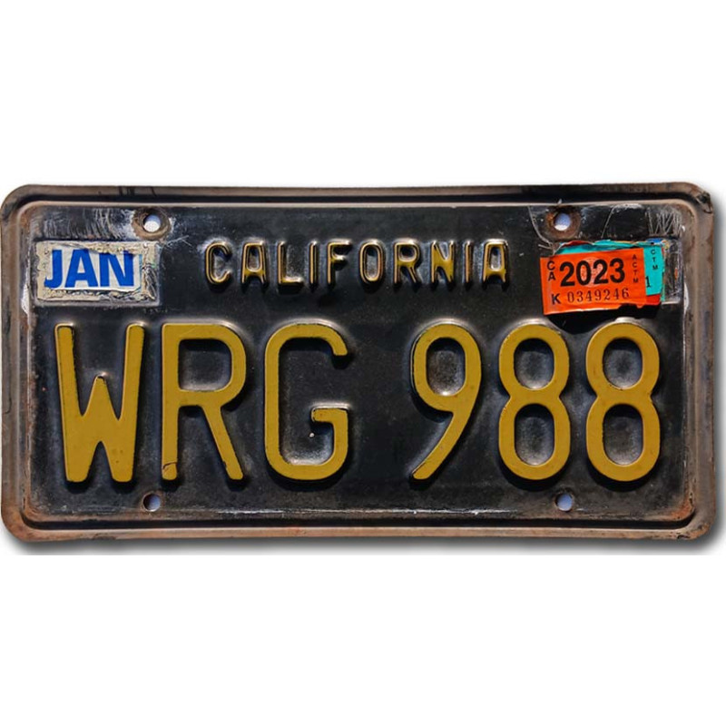 Tablica rejestracyjna USA California Black WRG 988