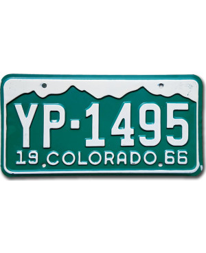 Tablica rejestracyjna USA Colorado 1966 Mountains YP-1495