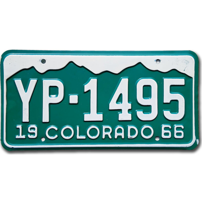 Tablica rejestracyjna USA Colorado 1966 Mountains YP-1495