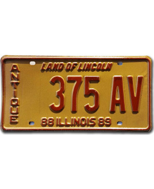 Tablica rejestracyjna USA Illinois 1988 Antique 375 AV