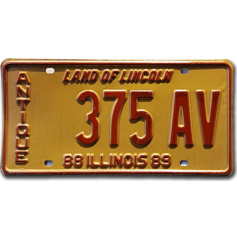Tablica rejestracyjna USA Illinois 1988 Antique 375 AV