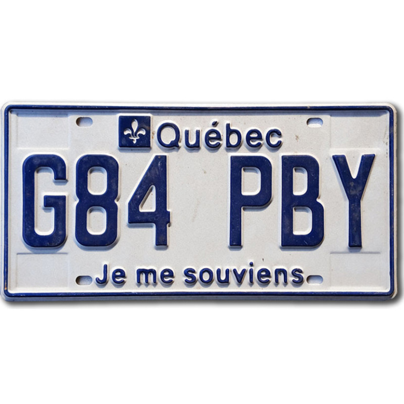 Kanadyjska tablica rejestracyjna Quebec Je Me Souviens G84 PBY