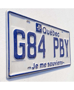 Kanadyjska tablica rejestracyjna Quebec Je Me Souviens G84 PBY