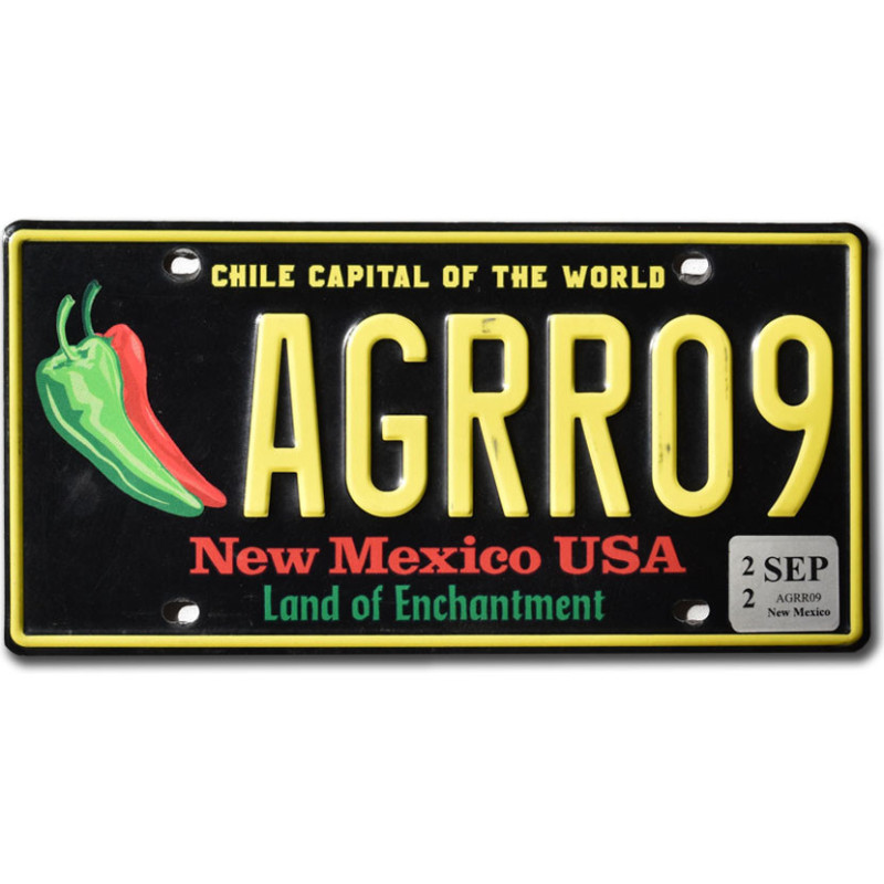 Tablica rejestracyjna USA New Mexico Chile Capital AGRR09