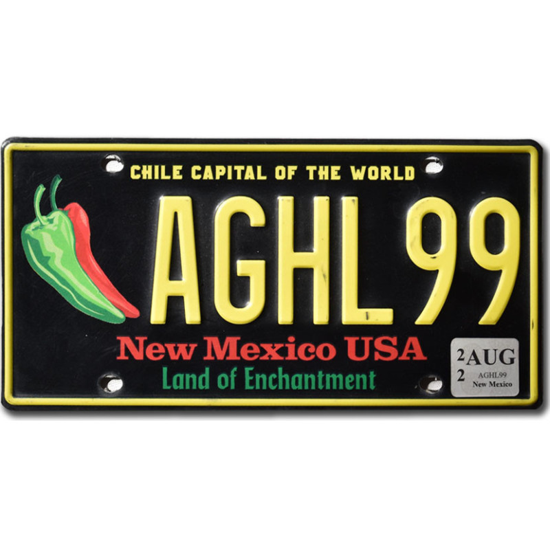Tablica rejestracyjna USA New Mexico Chile Capital AGHL99