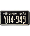 Tablica rejestracyjna USA Virginia 1972 Black YH4-949