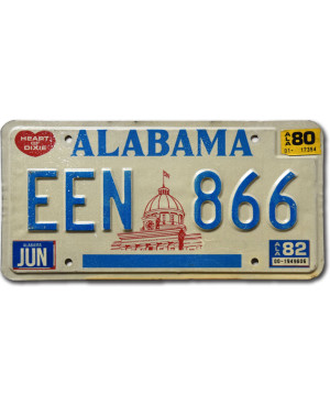 Tablica rejestracyjna USA Alabama 1980 Capitol EEN 866