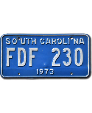 Tablica rejestracyjna USA South Carolina 1973 Blue FDF 230