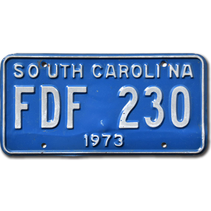 Tablica rejestracyjna USA South Carolina 1973 Blue FDF 230