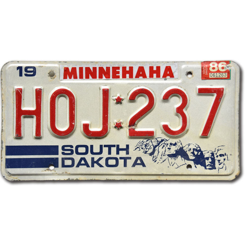 Tablica rejestracyjna USA South Dakota 1986 Faces HOJ 237