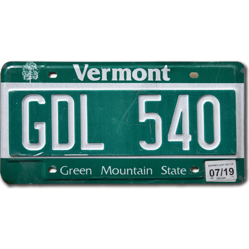 Tablica rejestracyjna USA Vermont Green Mountain GDL 540