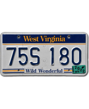 Tablica rejestracyjna USA West Virginia Wild Wonderful 75S 180