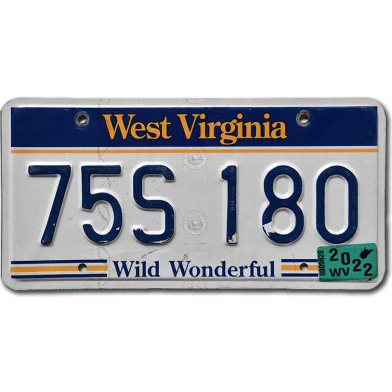 Tablica rejestracyjna USA West Virginia Wild Wonderful 75S 180
