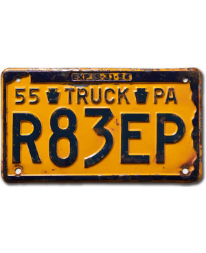 Tablica rejestracyjna USA Pennsylvania 1955 Truck R83EP