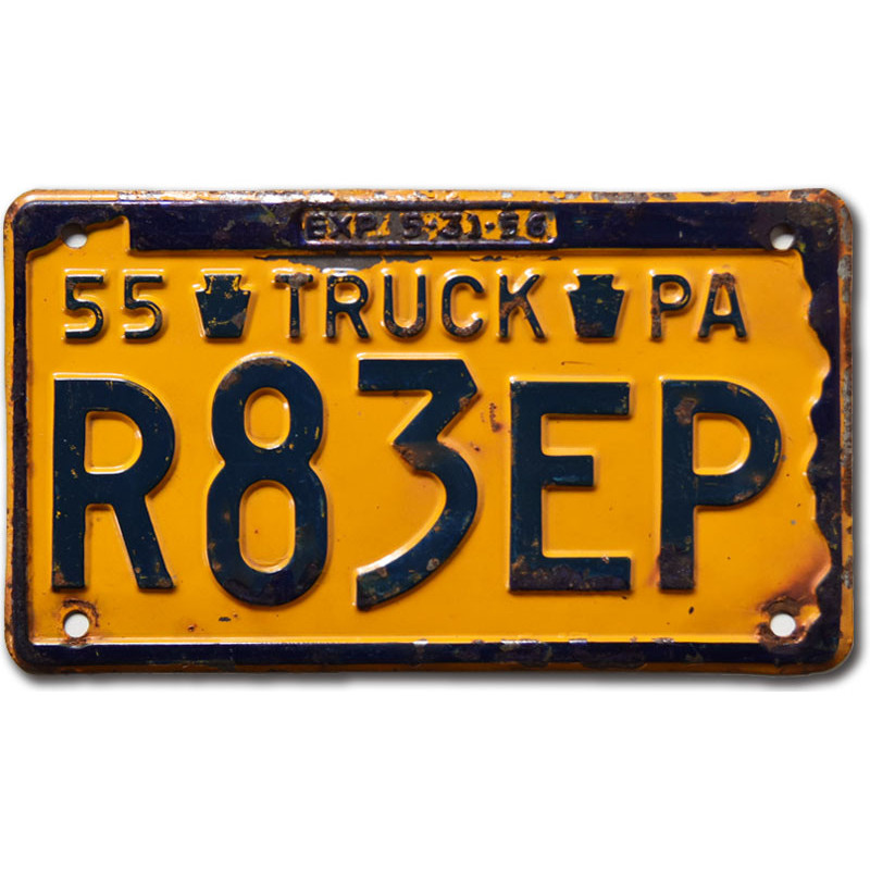 Tablica rejestracyjna USA Pennsylvania 1955 Truck R83EP