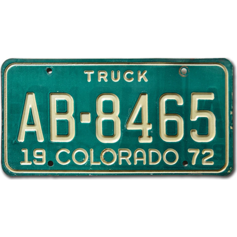 Tablica rejestracyjna USA Colorado 1972 Truck AB-8465