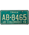 Tablica rejestracyjna USA Colorado 1972 Truck AB-8465