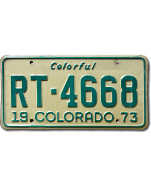 Tablica rejestracyjna USA Colorado 1973 Colorful RT-4668