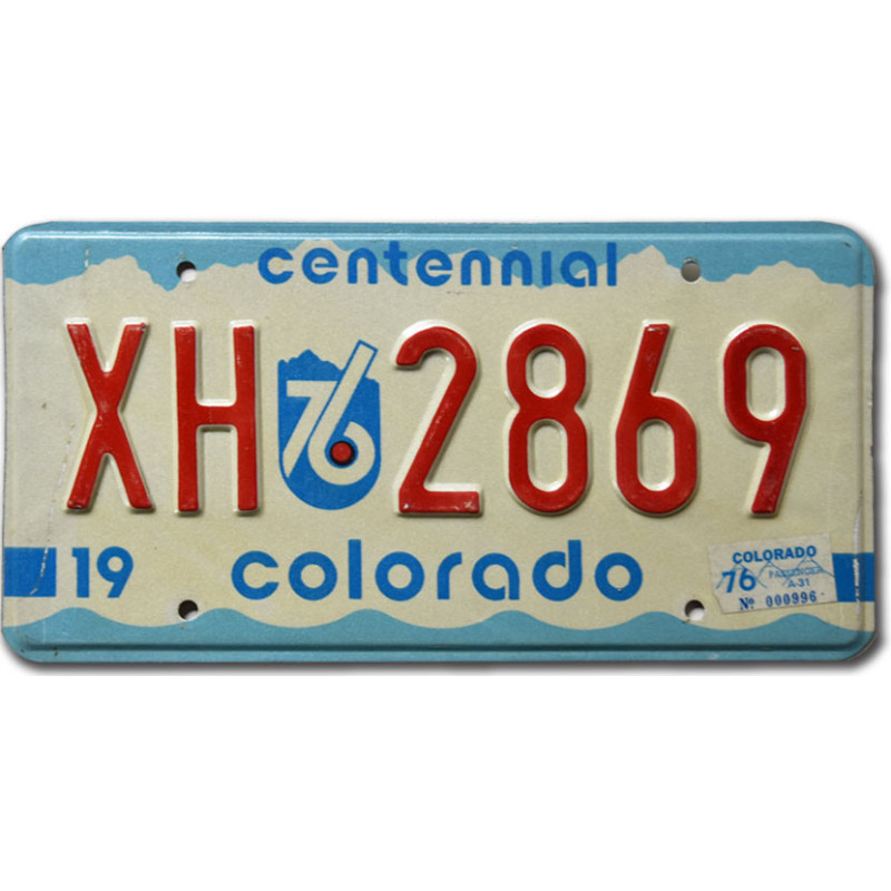 Tablica rejestracyjna USA Colorado 1976 Centennial XH 2869