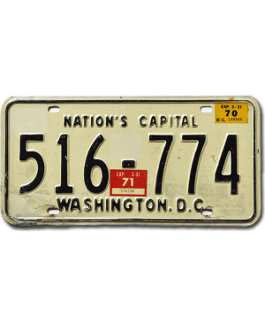 Tablica rejestracyjna USA Washington D.C. 1971 Nation´s Capital 516-774