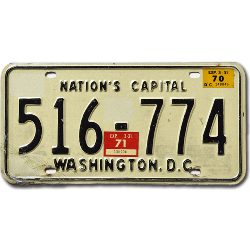 Tablica rejestracyjna USA Washington D.C. 1971 Nation´s Capital 516-774
