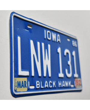 Tablica rejestracyjna USA Iowa 1986 Blue LNW 131