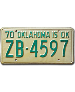 Tablica rejestracyjna USA Oklahoma is OK 1970 ZB-4597