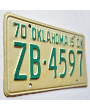 Tablica rejestracyjna USA Oklahoma is OK 1970 ZB-4597