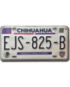 Meksykańska tablica rejestracyjna Chihuahua EJS-825-B