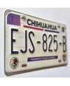 Meksykańska tablica rejestracyjna Chihuahua EJS-825-B