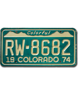 Tablica rejestracyjna USA Colorado 1974 Colorful RW-8682
