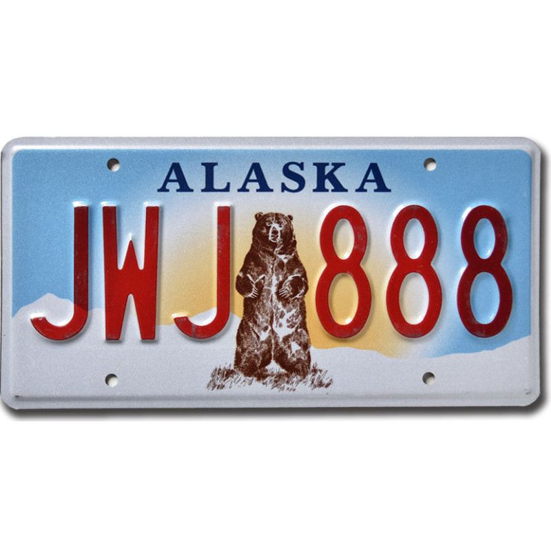 Tablica rejestracyjna USA Alaska Grizzly Bear JWJ 888