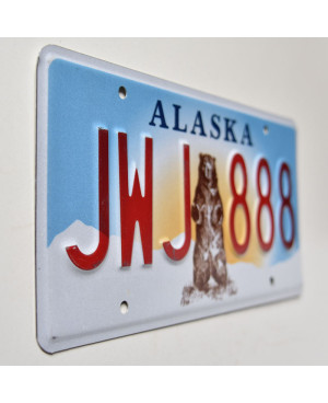 Tablica rejestracyjna USA Alaska Grizzly Bear JWJ 888