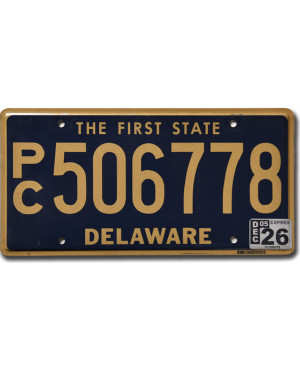 Tablica rejestracyjna USA Delaware The First State Blue PC506778