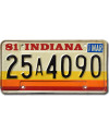 Tablica rejestracyjna USA Indiana 1981 Orange Stripes
