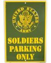 Plechová cedule Soldiers Parking Only 30cm x 45 cm